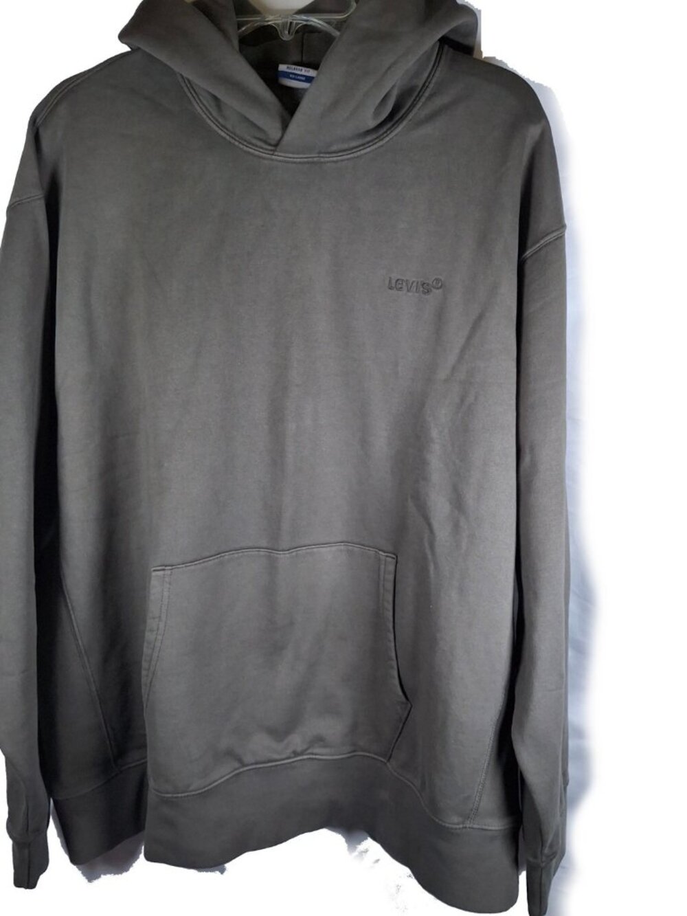 Levi’s Men’s Hoodie XXL Green Pullover Sweatshirt Embroidered Logo Kangaroo Pock